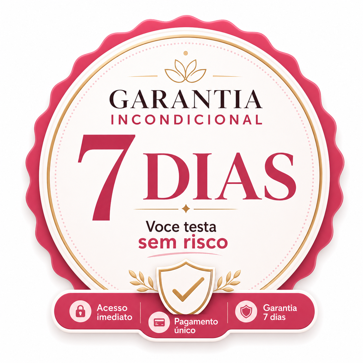 Garantia incondicional de 7 dias - voce testa sem risco